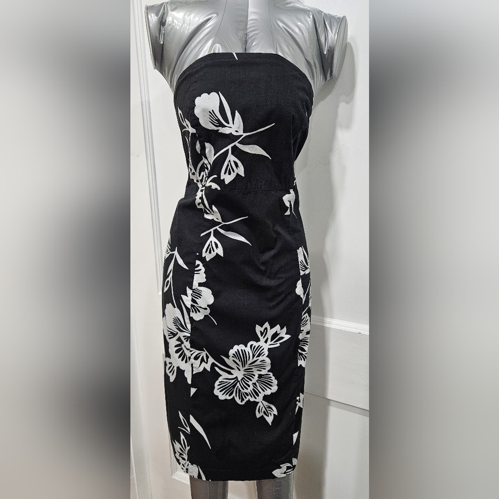 Gap Cocktail Black and White Floral Dress